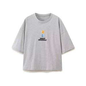 <span class=keywords><strong>T</strong></span>-<span class=keywords><strong>shirt</strong></span> graphique personnalisé en coton motif Smiley Face pour l'é<span class=keywords><strong>t</strong></span>é 2026 - <span class=keywords><strong>T</strong></span>-<span class=keywords><strong>shirt</strong></span> amincissant de créateur pour jeunes, OEM/ODM par l'usine de vêtements chinoise Tops - Product Image 1