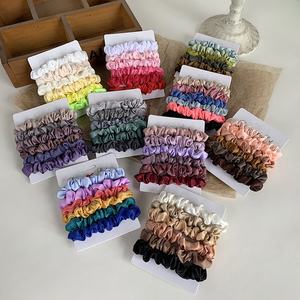 Nueva moda mujer seda satén Scrunchies bandas elásticas para el cabello Cola de Caballo titular accesorios para el cabello Scrunchies - Product Image 1