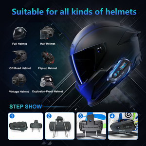 Intercomunicador dúplex D3X para casco, auriculares para casco, para conducción todoterreno - Product Image 6