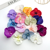 Bunga Anggrek Phalaenopsis Buatan 10cm Grosir, Bunga Palsu untuk Aksesoris Rambut DIY Dekorasi Pernikahan