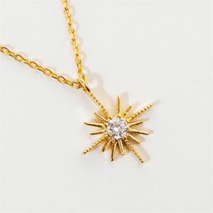 สร้อยคอจี้รูปดาวประดับเพชรซิคอนสแตนเลสสตีลชุบทองยอดนิยม - Product Image 1
