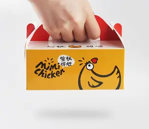 Embalaje de cajas de papel de ala de pollo frito de cartón de calidad alimentaria