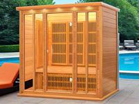 SS-400C Sauna 4 personnes Solide Cèdre Rouge Canadien Pruche Lampe Chauffante Infrarouge Sauna Lumière Rouge Sauna Extérieur en Bois 4 Personnes