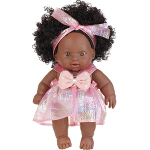 Poupée de jeu en vinyle de 8 pouces, cheveux bouclés, robes assorties, jouet d'imitation pour enfants, cadeau pour fête d'anniversaire - Product Image 4