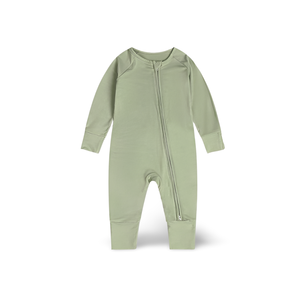 Vente en gros d'usine de barboteuses décontractées en fibre de bambou pour nouveau-né printemps-été pyjamas à fermeture éclair pour nourrissons vêtements pour enfants - Product Image 4