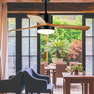 Chất lượng cao phong cách hiện đại 52 "rắn gỗ lưỡi trang trí chiếu sáng LED quạt trần với điều khiển từ xa - Product Image 6