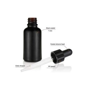 LLG Offre Spéciale 2oz noir mat 60ml bouteille en verre d'huile essentielle givrée avec pipette compte-gouttes pour cosmétique maison - Product Image 2