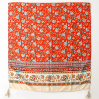 Haute qualité nouvelle fantaisie fleur imprimé coton foulards plage châles femmes Style ethnique imprimé fleuri Viscose écharpe musulman Hijabs