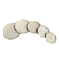 Assiettes jetables en fibre de coque de riz de 10 pouces avec couvercle, 100 % biodégradables, compatibles micro-ondes, robustes, logo personnalisable pour la vente à emporter