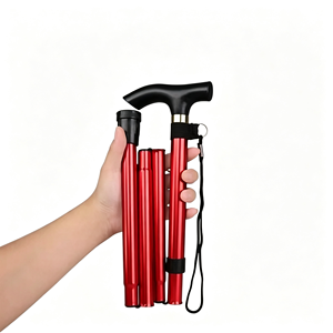 Bastón Plegable Ajustable de 3 Secciones de Aleación de Aluminio con Bloqueo Giratorio y Punta de Goma para Caminar al Aire Libre - Product Image 1
