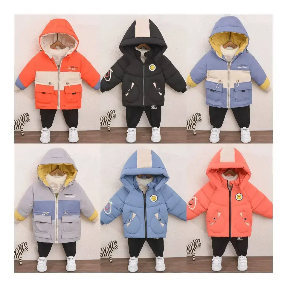 Nouveaux vêtements d'hiver pour garçons et filles dessin animé manteau à capuche bébé hiver doudoune pour enfants