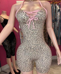 Viviblook J25RP002 Barboteuse dos nu avec sangle et nœud papillon pour femme - Product Image 1