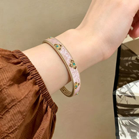 Gelang dan Cincin Enamel Gaya Tradisional Cina Baru - Aksesori Vintage Bergaya Etnis Awan Keberuntungan Gaya Kuno