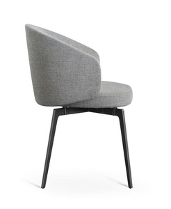 Silla de Comedor Giratoria Moderna Minimalista Italiana con Respaldo de Tela y Estructura Metálica, Personalizable para el Hogar o el Estudio - Product Image 5