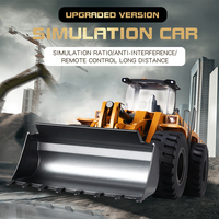 Cargadora de Ruedas a Control Remoto Escala 1/14, Vehículo de Construcción de 24 Canales, Tractor de Construcción, Juguete Bulldozer Metálico 2.4G, Huina 1583
