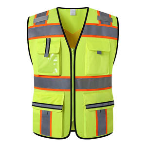 Cnss diretta fabbrica Hi Vis gilet di sicurezza brillante argento striscia riflettente personalizzabile Logo cotone traffico strada giubbotto riflettente per - Product Image 1