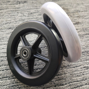 Universal Wheelchair Front <b>Wheels</b> 6 Inch PU Solid Tire Ball Bearing Wear Resistant Flexible High Speed <b>Casters</b> - Product Image 4