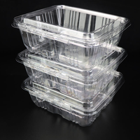 Conteneur alimentaire à clapet personnalisable en PET transparent de 32 oz, de qualité alimentaire, pour salades, herbes, sushis, sucre
