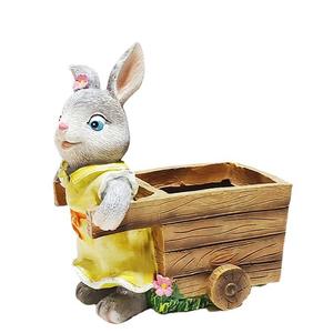 Statues de lapin d'animaux en résine de vente chaude avec ornements de jardin Pots de fleurs et jardinières pour décorations de jardin - Product Image 1