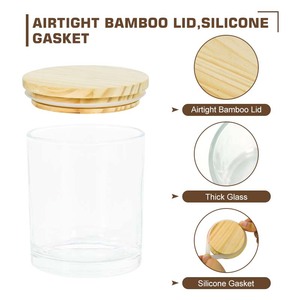 <strong>Wholesale</strong> 10oz 12oz Luxury Empty Glass <strong>Candle</strong> <strong>Jars</strong> Wooden Lid Customized Embossed Printing Logo For 4oz Capacity <strong>Candle</strong> Making - Product Image 3