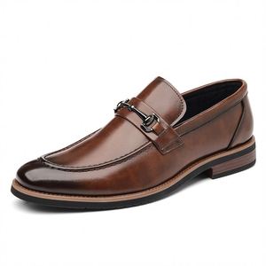 Chaussures habillées Oxford pour hommes de style européen, en cuir de Wenzhou, à enfiler, à bout pointu, grande taille, motif uni, chaussures d'affaires d'automne - Product Image 6