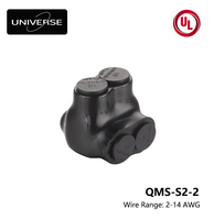 Connecteur de câblage isolé à raccordement mécanique rapide, basse tension, 2 ports, installation facile, entrée unique, 2-14 AWG