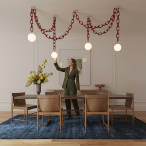 Artistic Resin Chain Pendant Light Sculpture <b>Red</b> Irregular Shape Home Decoration - Product Image 1