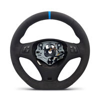 Volant de voiture en daim intégral avec bande supérieure rouge/bleue OEM pour BMW E90 E91 E92 E93 M3 E82 E81 E87 E88 E70 E71