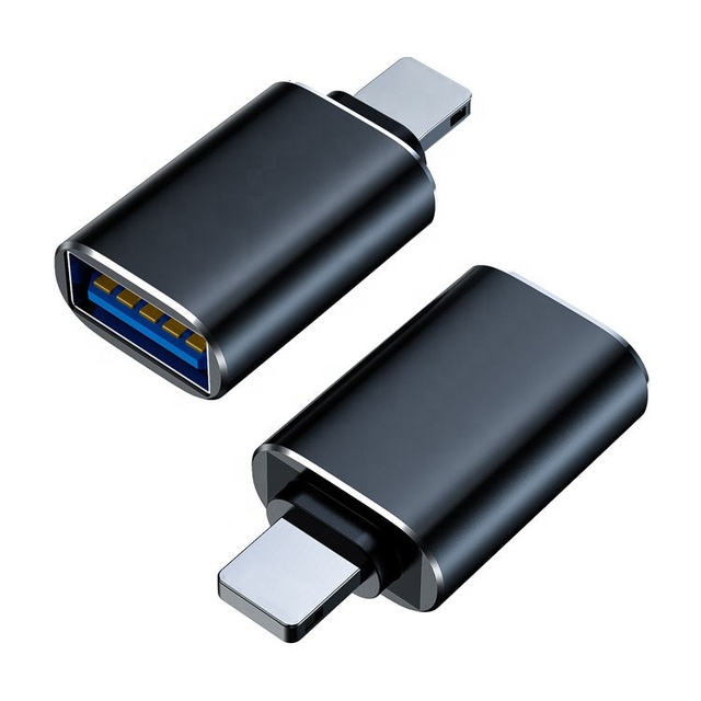 USB 3.0 OTG Adapter for iPhone 14/13 Aluminum Alloy USB-C USB Male/Female Converter Mobile Phone Charging Data Transfer Brand
