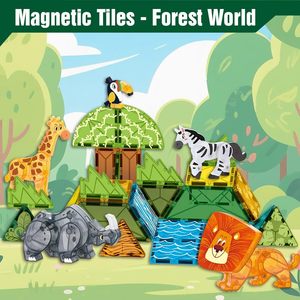 Jouets éducatifs STEM sur le thème des animaux <span class=keywords><strong>de</strong></span> la prairie EPT pour enfants <span class=keywords><strong>de</strong></span> 5, 6 et 7 ans, blocs <span class=keywords><strong>de</strong></span> construction magnétiques - Product Image 3