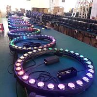 Projecteur LED circulaire 30x15W RGBW 4-en-1 avec anneau lumineux DMX512 pleine couleur pour scène, idéal pour mariages, DJ et événements en club