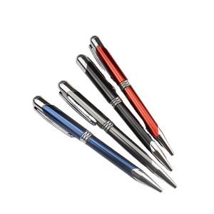 Slim Anodized Aluminum Twist Metal <b>Ballpoint</b> <b>Pen</b> With Spiral Silver Decor Ring Rotating Executive Signature <b>Pen</b> - Product Image 1