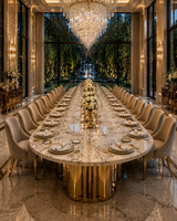 Ensemble table et chaises de salle à manger en bois massif style palais français, table de salle à manger laquée en noyer foncé, table de salle à manger à bord brut, sur mesure