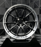 Jantes forgées monobloc 10 branches concaves profondes, finition noir brillant poli, en alliage 6061-T6, 18-22 pouces, entraxes 5x120 et 5x114.3, pour BMW, Audi, Tesla