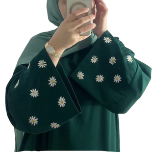 <span class=keywords><strong>Abbigliamento</strong></span> tradizionale musulmano da <span class=keywords><strong>donna</strong></span> abito lungo Abaya chiuso con colletto aperto Vintage Casual morbido <span class=keywords><strong>etnico</strong></span> Hijab Kaftan - Product Image 3