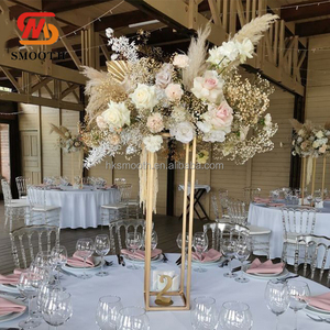SMOOTH Decoración para Fiestas de Boda, Mesa de Pastel de Metal, Soporte Rectangular de Metal Dorado, Centros de Mesa para Bodas - Product Image 2