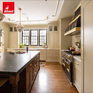 Gabinetes de Cocina Altos Independientes de Diseño Murah en Color Arena Alland, Compra Directa de China, con Estantes y Puertas para Almacenamiento en la Cocina - Product Image 2