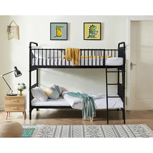Cama etal de calidad para niños y niñas, dormitorio escolar de tamaño grande, color negro
