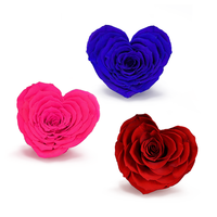 Kepala Mawar Berbentuk Hati Awet Buatan Tangan - Multi-warna untuk Natal, Hari Valentine, Hari Ibu & Tahun Baru