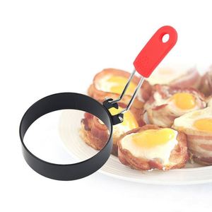 Pancake Rings Round Silicone Fried Egg Omelette Ring Mold <b>Breakfast</b> Sandwich <b>Maker</b> with Egg Cooker Ring - Product Image 3