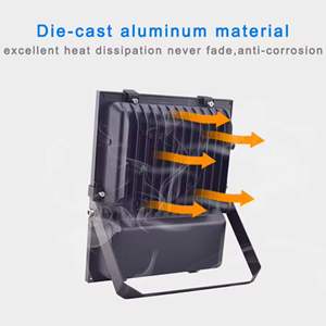 Светодиодный прожектор для улицы 100 Вт, IP66, водонепроницаемый, 6000K, дневной свет, черный алюминий, угол луча 120°, поворотный кронштейн 330°, AC, для ландшафтного освещения, ETL - Product Image 4