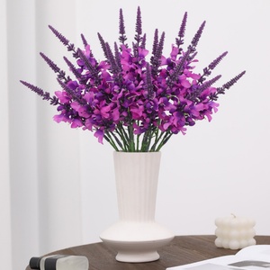 Bouquet de fleurs artificielles lavande violette incontournable, arrangement floral portable, décoration élégante pour cérémonie de mariage, festival, fête - Product Image 2