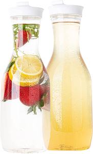 32 OZ Eco-Friendly Lightweight Reusable Plastic Clear Juice <b>Pitcher</b> Carafes with Lid for Parties Restaurants Iced Tea Milk - Product Image 6