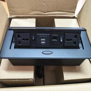 Table Pop Up Power Box Conference Damped Multimedia Outlet Connection Box/Multimedia Universal Desktop Pop Up usb data socket