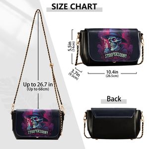 Bolso Bandolera de Piel Sintética PU Personalizado para Mujer, Bolso de Hombro con Solapa y Cadena, Estilo Gótico, Cartera de Viaje - Product Image 2
