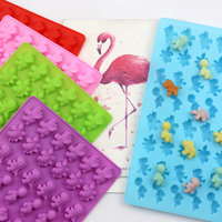 256 Moules en Silicone Forme de Mignon Petit Dinosaure à 48 Cavités pour Chocolats, Bonbons, Gélifiés et Résine