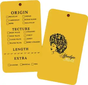 Peruca de papel para pendurar o cabelo, etiqueta de papel de embalagem de extensão de cabelo personalizada grátis