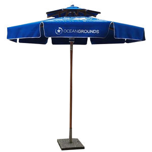 Parasol de plage personnalisé imprimé avec design sur mesure, style bohème, pour patio extérieur, usage commercial, avec franges et pompons, Bali Algida <span class=keywords><strong>Ricard</strong></span> - Product Image 2