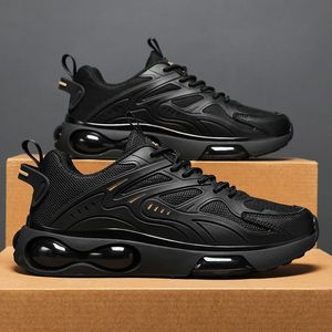 Chaussures de sport en maille noire pour hommes, nouvelle collection été, baskets blanches décontractées pour la marche, style usine - Product Image 1