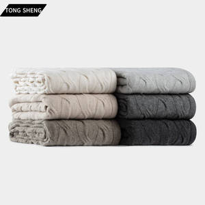 <span class=keywords><strong>2025</strong></span> manta fabricante personalizado invierno viaje de lujo Unisex lana Cachemira Cable manta de punto - Product Image 1